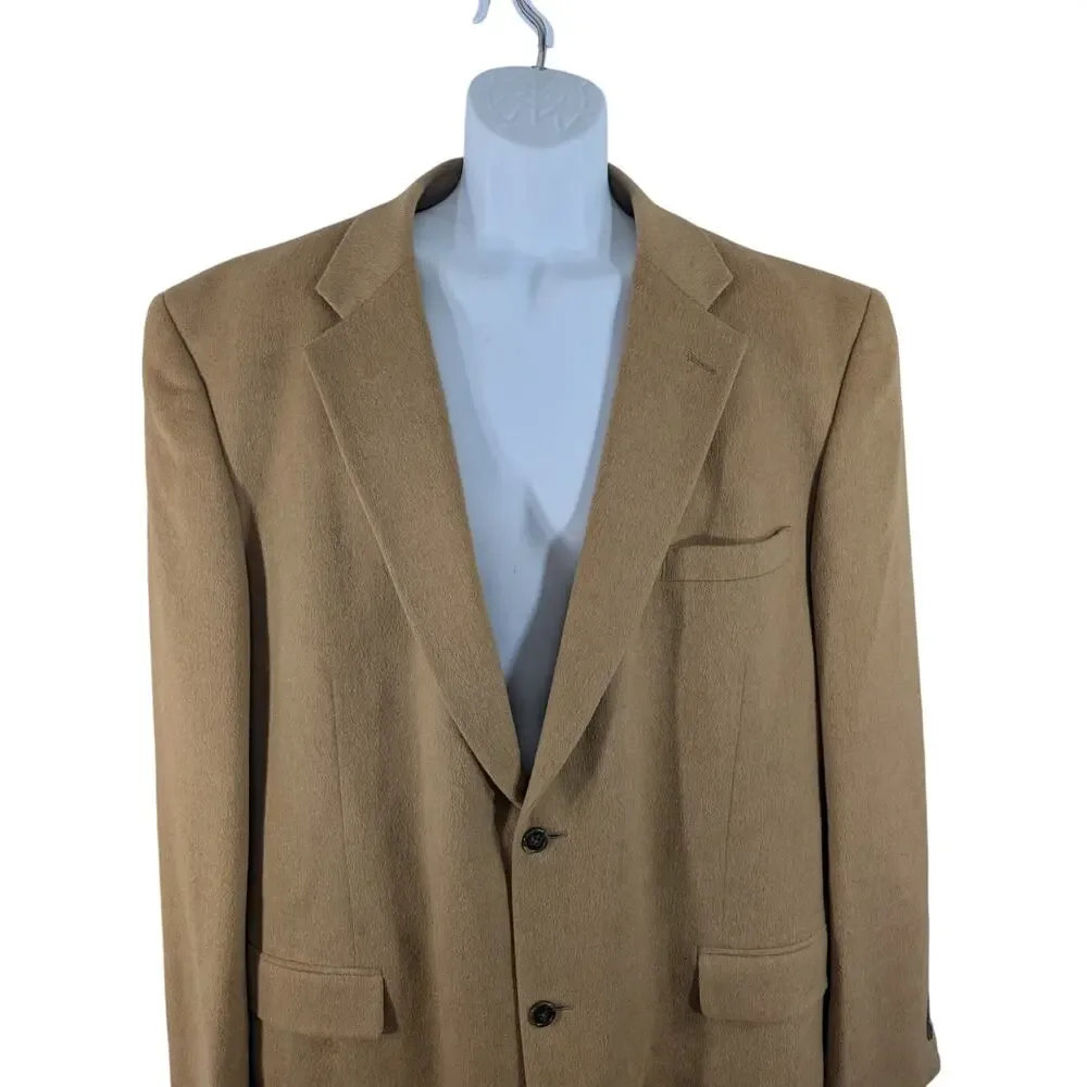 JOSEPH & FEISS! 100% CAMEL HAIR BEIGE/TAN 2 BUTTON, FULLY LINED JACKET! SZ 50XL